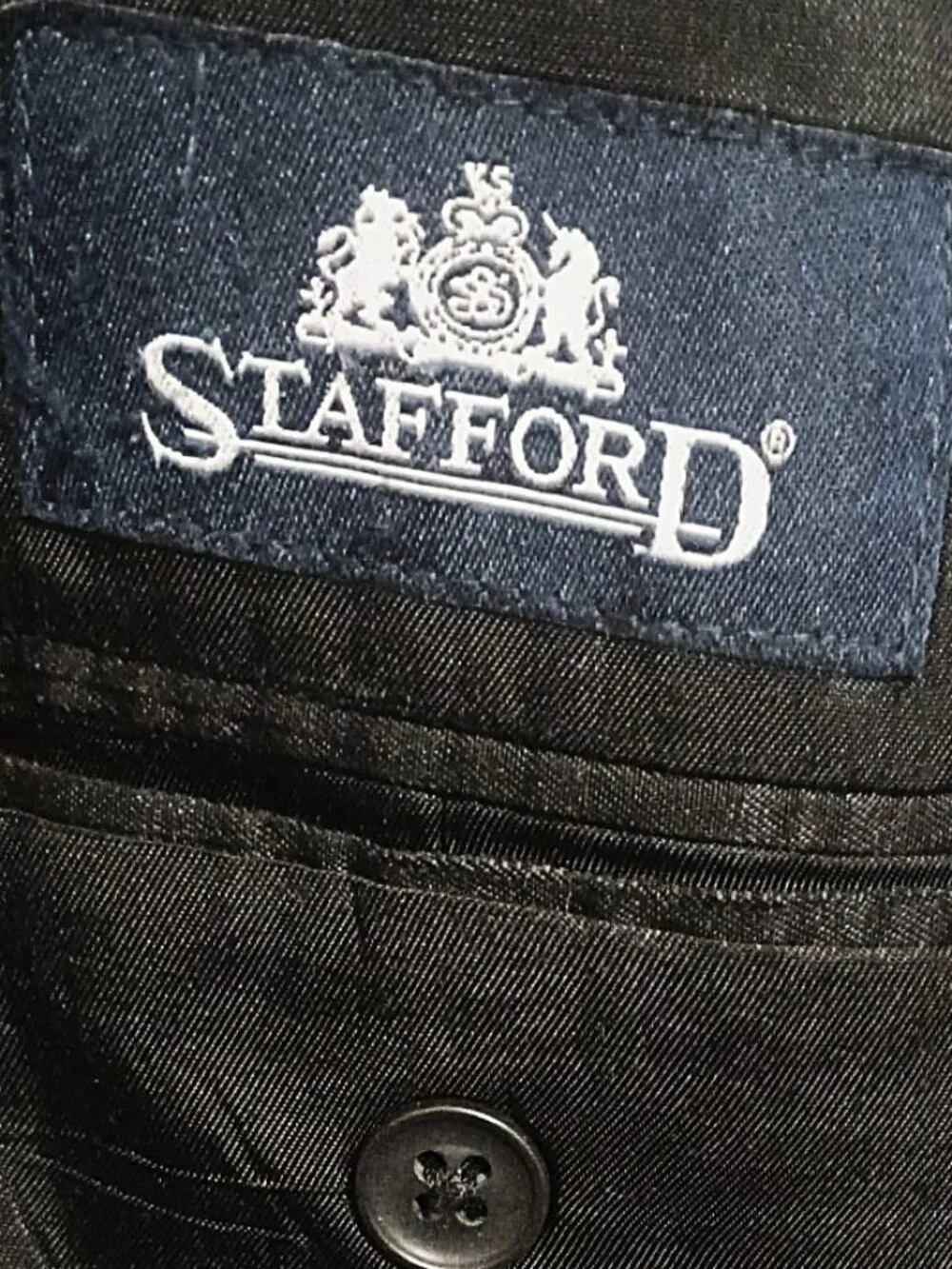 Stafford Men Charcoal Pinstripe 2 Piece Suit  44L